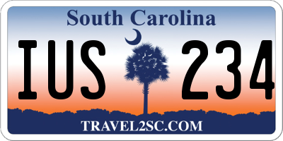 SC license plate IUS234