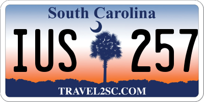 SC license plate IUS257