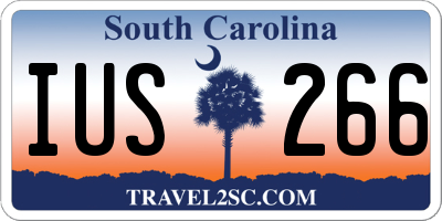 SC license plate IUS266