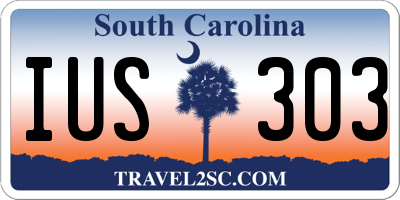 SC license plate IUS303