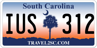 SC license plate IUS312