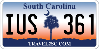 SC license plate IUS361