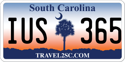 SC license plate IUS365