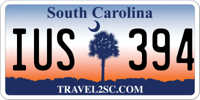 SC license plate IUS394