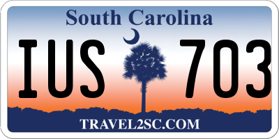 SC license plate IUS703