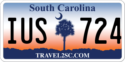 SC license plate IUS724