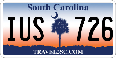 SC license plate IUS726