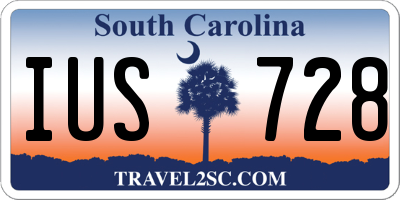 SC license plate IUS728