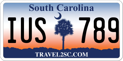 SC license plate IUS789