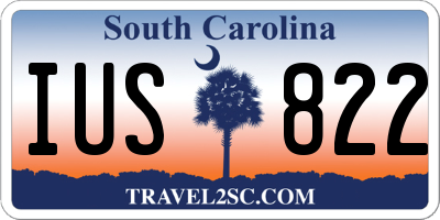 SC license plate IUS822