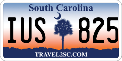 SC license plate IUS825