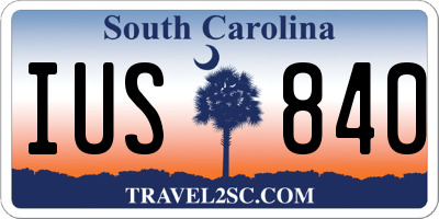 SC license plate IUS840