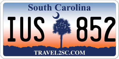 SC license plate IUS852