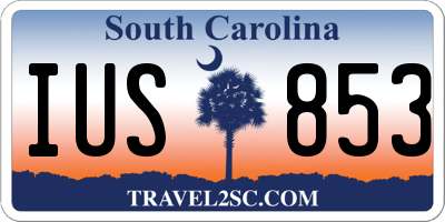 SC license plate IUS853