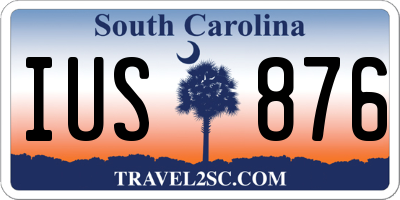 SC license plate IUS876