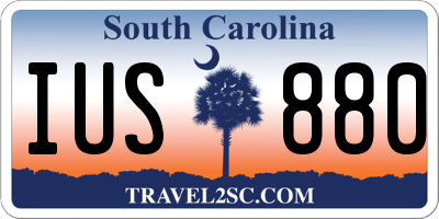 SC license plate IUS880