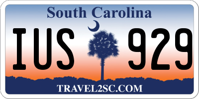 SC license plate IUS929