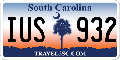 SC license plate IUS932