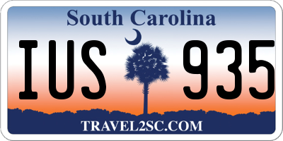 SC license plate IUS935