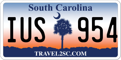 SC license plate IUS954
