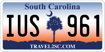 SC license plate IUS961