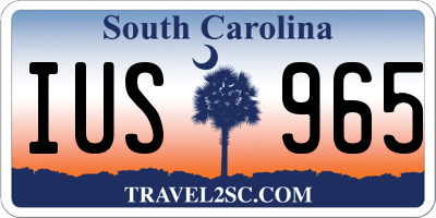 SC license plate IUS965