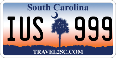 SC license plate IUS999
