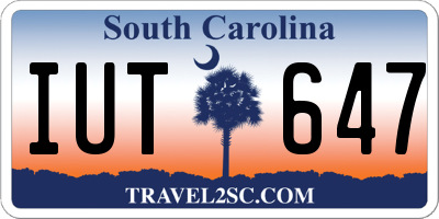 SC license plate IUT647