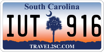 SC license plate IUT916
