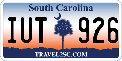 SC license plate IUT926