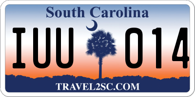 SC license plate IUU014