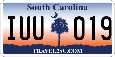 SC license plate IUU019