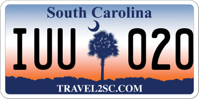 SC license plate IUU020