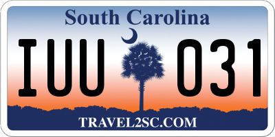 SC license plate IUU031