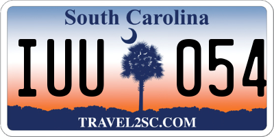 SC license plate IUU054