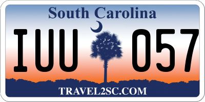 SC license plate IUU057