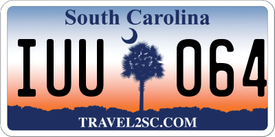 SC license plate IUU064