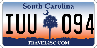 SC license plate IUU094