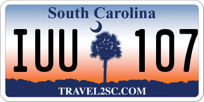 SC license plate IUU107