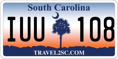 SC license plate IUU108