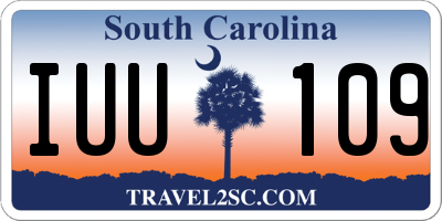 SC license plate IUU109