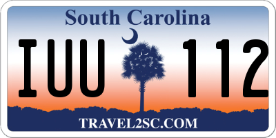 SC license plate IUU112