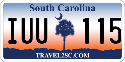 SC license plate IUU115