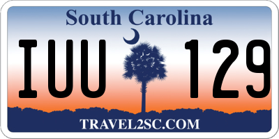 SC license plate IUU129