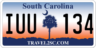 SC license plate IUU134