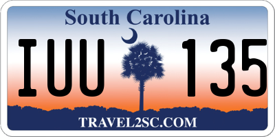 SC license plate IUU135