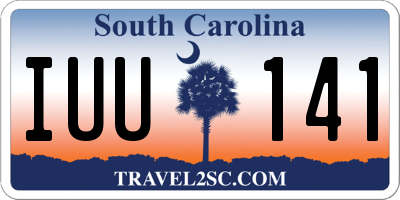 SC license plate IUU141