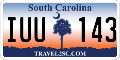 SC license plate IUU143