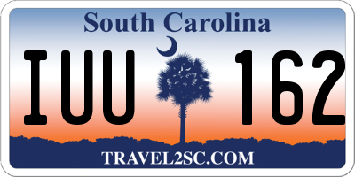 SC license plate IUU162