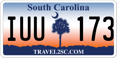 SC license plate IUU173